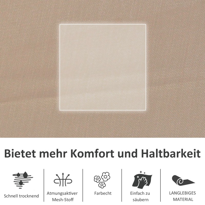 Metallinen puutarhan keinutuoli verkkokankaalla 150 x 62 x 88 cm beige