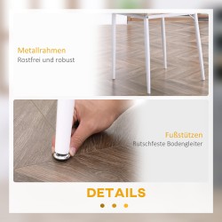 Ruokailuryhmä 3-osainen, pöytä ja 2 tuolia, metalli ja MDF, 70 x 70 cm, luonnonpuu/valkoinen