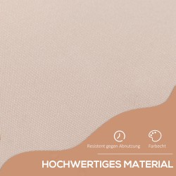 Parveke- ja terassimarkiisi käsiveivillä, korkeussäädettävä 300 x 150 cm, kermanvalkoinen