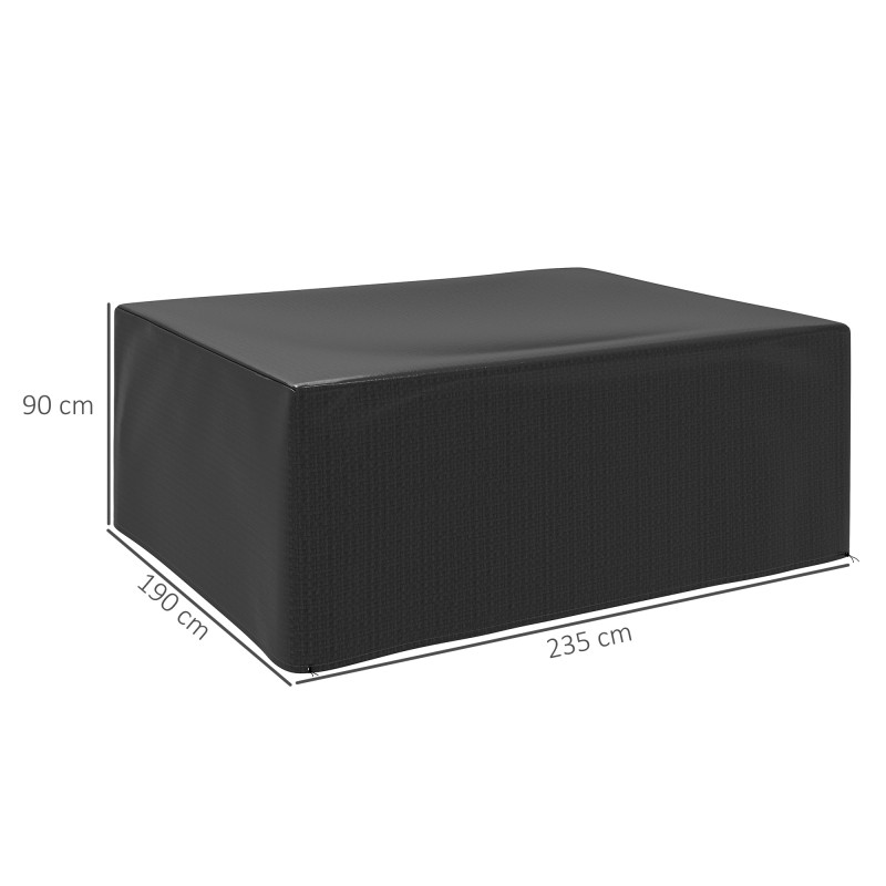 Puutarhakalusteiden suojapeite PE 235 x 190 x 90 cm vedenpitävä musta