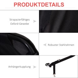 Polkupyörän tavarankuljetuskärry 40 kg, teräsrunko ja Oxford-laatikko, 20" renkaat, punainen/musta