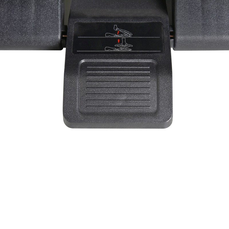 Jalkatuki työpöydän alle, säädettävä korkeus ja kallistus 0–30°, muovi, musta