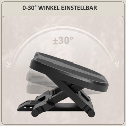 Ergonominen jalkatuki työpöydän alle, säädettävä korkeus ja kallistus, muovi, harmaa