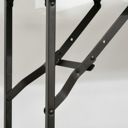 Keittiövaunu taitettavalla pöytätasolla, 2 tasoa ja avoin hylly, lastulevy/metalli, 118 x 36,5 x 82 cm, ruskea