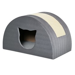 Kissan maja raapimisalustalla E1 lastulevyä ja sisalia 48 5 x 30 x 30 cm harmaa
