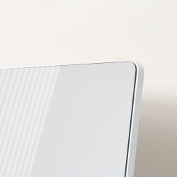 Täyspitkä seisova ja seinälle kiinnitettävä peili, alumiinikehys 45 x 37 x 158,5 cm, hopea