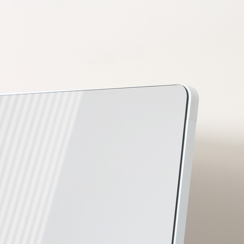 Täyspitkä seisova ja seinälle kiinnitettävä peili, alumiinikehys 45 x 37 x 158,5 cm, hopea