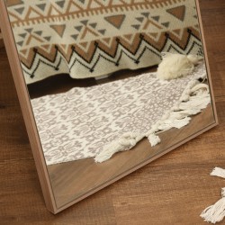 Koko vartalon lattiapeili jalustalla MDF-kehyksellä 40 x 150 cm hopea/vaaleanruskea