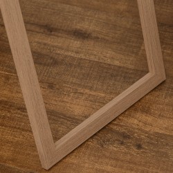 Koko vartalon lattiapeili jalustalla MDF-kehyksellä 40 x 150 cm hopea/vaaleanruskea