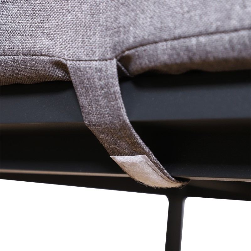 Puutarhan ulkokalustesetti 4 osaa, alumiini-polyesteri, harmaa, sohva+2 nojatuolia+pöytä säilytystilalla