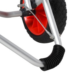 Kajakkikärry / veneenkuljetuskärry alumiinia, puhkeamattomat renkaat, taitettava, 75 kg, 75 x 43 x 46 cm, hopea