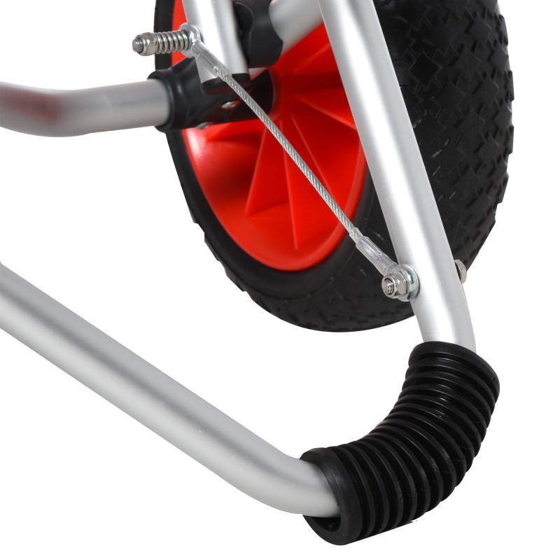 Kajakkikärry / veneenkuljetuskärry alumiinia, puhkeamattomat renkaat, taitettava, 75 kg, 75 x 43 x 46 cm, hopea