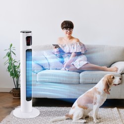 Pylvästuulennin kaukosäätimellä 96 cm, 70° kääntyvä, 45 W, 3 tilaa, 3 nopeutta, valkoinen/musta