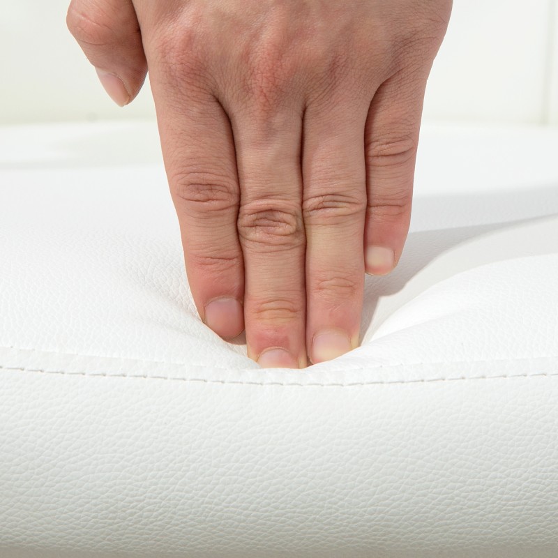 Ergonominen työtuoli käsinojilla, keinonahka, korkeussäädettävä, valkoinen