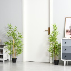 Tekobambu ruukussa 120 cm, vihreä muovinen koristekasvi sisä- ja ulkokäyttöön