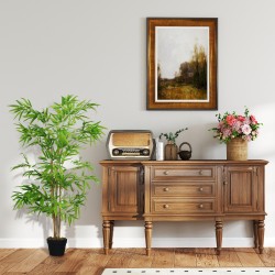 Tekobambu ruukussa, keinotekoinen bambukasvi sisä- ja ulkokäyttöön, muovi, 150 cm, vihreä