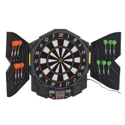 Elektroninen darts taulu LED näytöillä ääniopastuksella 27 peliä 12 dartsia musta