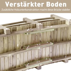 Puutarhasilta kaiteilla, kuusipuuta, 152,5 x 67 x 48 cm, kantavuus 181 kg, luonnollinen väri