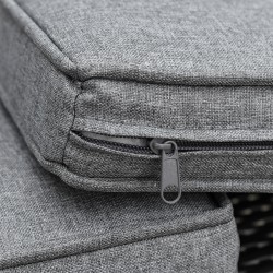 Ulkosohva 3 istuttava polyrottinki teräsrunko 173x68x78 cm harmaa tyynyillä