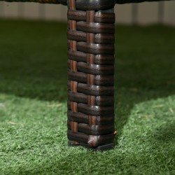 3-istuttava puutarhasohva tyynyillä, teräsrunko ja ruskea polyeteenipunos, 173 x 68 x 78 cm