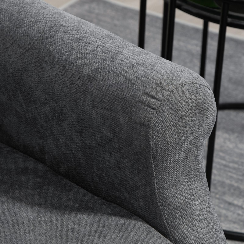 Sähköinen lepotuoli nousuavustimella, pellavakankaan kaltainen, 200 kg, 74x94x111 cm, tummanharmaa