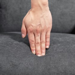 Sähköinen lepotuoli nousuavustimella, pellavakankaan kaltainen, 200 kg, 74x94x111 cm, tummanharmaa