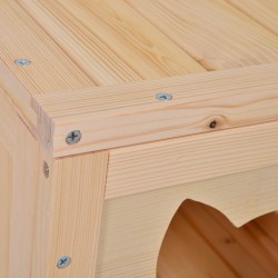 Kissan leikkikeskus kuusipuusta, kissan talo ja raapimapuu riippumakulla 70 x 35 x 60 cm, luonnonvärinen