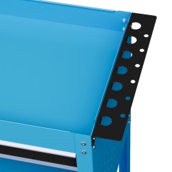 Työkalukaappi / työkalukärry teräksestä, 3 tasoa, 4 pyörää, 82 x 35 x 76 cm, sininen