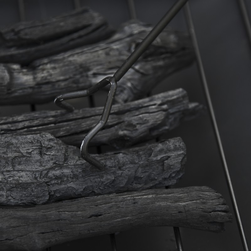 3-in-1 ulkotulisija grilli ja juomien jäähdytysallas, teräs/liuskekivi, 76 x 76 x 47 cm, musta