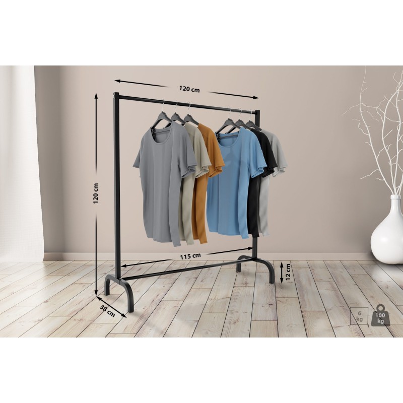 Lara-vaaterekki moderni avoin säilytysratkaisu 120/150 cm leveä