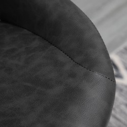 Baarijakkara 2 kpl setti, nahkajäljitelmä, pyörivä ja korkeussäädettävä, metallirunko, 47 x 52 x 87–109 cm, harmaa