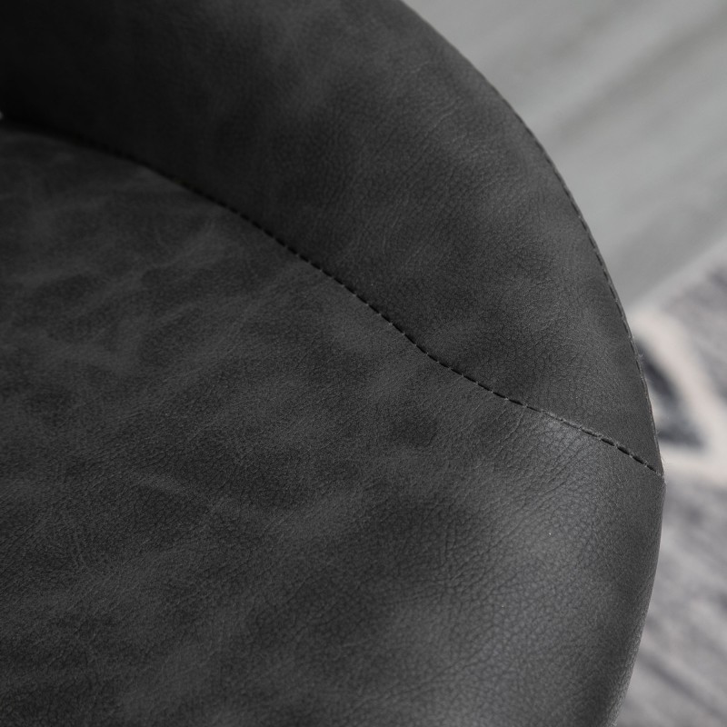 Baarijakkara 2 kpl setti, nahkajäljitelmä, pyörivä ja korkeussäädettävä, metallirunko, 47 x 52 x 87–109 cm, harmaa