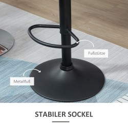 Baarituoli 2 kpl setti, kääntyvä ja korkeussäädettävä samettipintainen ilman käsinojia, musta