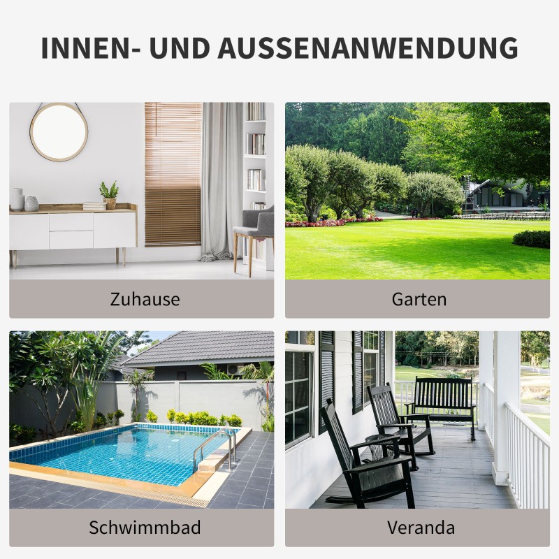 3-istuttava polyrottinkinen ulkosohva tyynyillä, metalli, 185 x 70 x 80 cm, harmaa