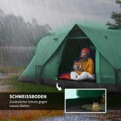 Tunneliteltta 5–6 hengelle, perheteltta, 4,55 x 2,3 x 1,8 m, vihreä/musta