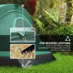 Tunneliteltta 5–6 hengelle, perheteltta, 4,55 x 2,3 x 1,8 m, vihreä/musta