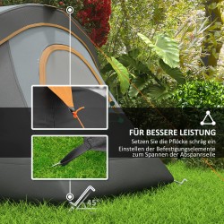 Tunneliteltta 5–6 hengelle, perheteltta, 4,55 x 2,2 x 1,8 m, vaaleanharmaa/musta