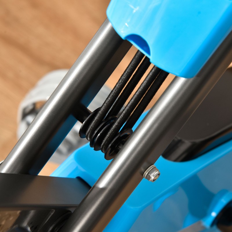 Kuntopyörä 2-in-1 selkänojalla ja vastusnauhoilla, 8-portainen magneettivastus, LCD-näyttö, sininen/musta