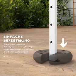 Teltan ja katoksen jalkapainot, zementtiydin, Ø 20 x 4,5 cm, 4 x 2,2 kg, musta