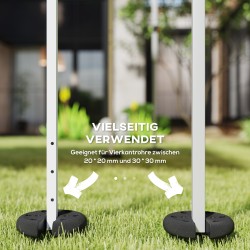 Teltan ja katoksen jalkapainot, zementtiydin, Ø 20 x 4,5 cm, 4 x 2,2 kg, musta