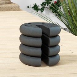 Teltan ja katoksen jalkapainot, zementtiydin, Ø 20 x 4,5 cm, 4 x 2,2 kg, musta