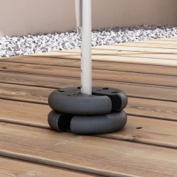 Teltan ja katoksen jalkapainot, zementtiydin, Ø 20 x 4,5 cm, 4 x 2,2 kg, musta