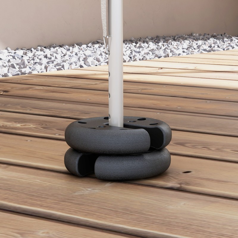 Teltan ja katoksen jalkapainot, zementtiydin, Ø 20 x 4,5 cm, 4 x 2,2 kg, musta