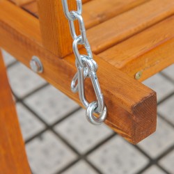 Pihakeinu 3 hengen lehtikuusta, metallirunko ja polyesterikatos, beige / luonnonpuu