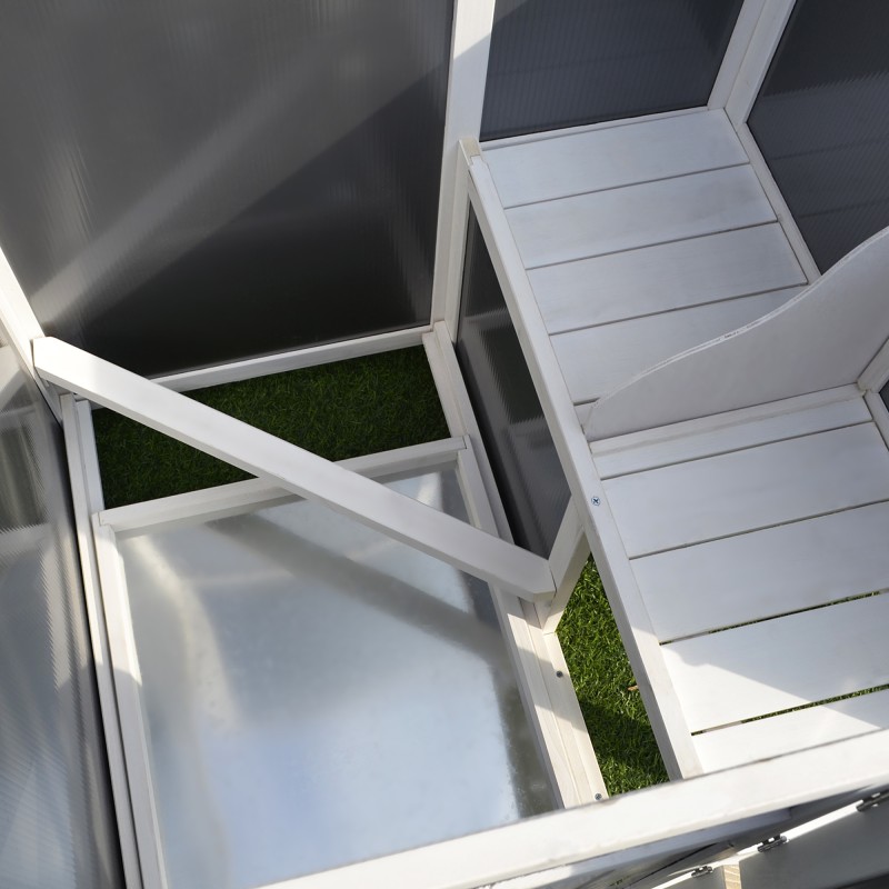 Kanala ja ulkotarha 1–2 kanalle, kuusi, 160 x 75 x 80 cm, harmaa/valkoinen