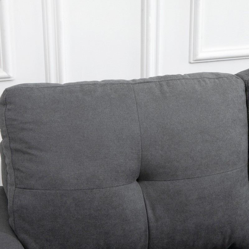 Kulmasohva olohuoneeseen, skandinaavinen muotoilu, massiivipuurunko, 3-istuttava, 193x136 cm, tummanharmaa