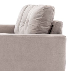 Kolmen istuttava kulmasohva käännettävällä lepotuolilla, leinenlook, 193x136x85 cm, vaaleanharmaa