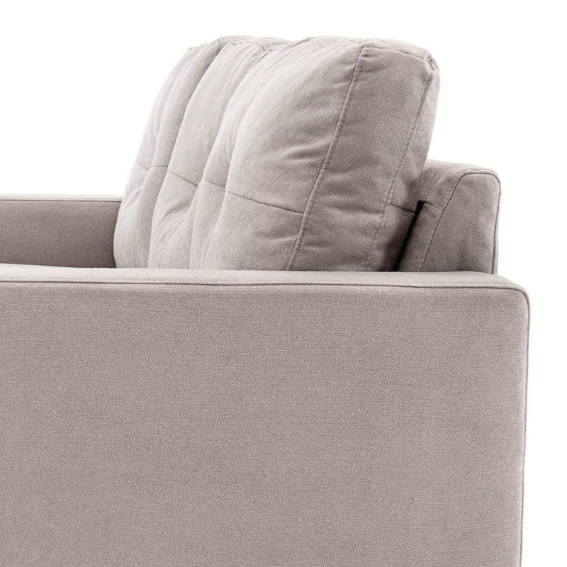 Kolmen istuttava kulmasohva käännettävällä lepotuolilla, leinenlook, 193x136x85 cm, vaaleanharmaa