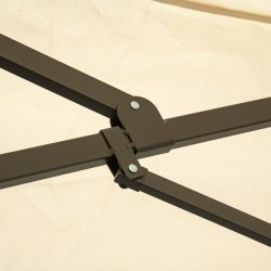 Kaksiosainen terassivarjo jalustalla teräsrunko 460 x 270 x 240 cm cremevalkoinen