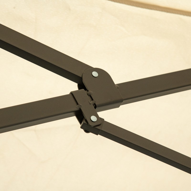 Kaksiosainen terassivarjo jalustalla teräsrunko 460 x 270 x 240 cm cremevalkoinen